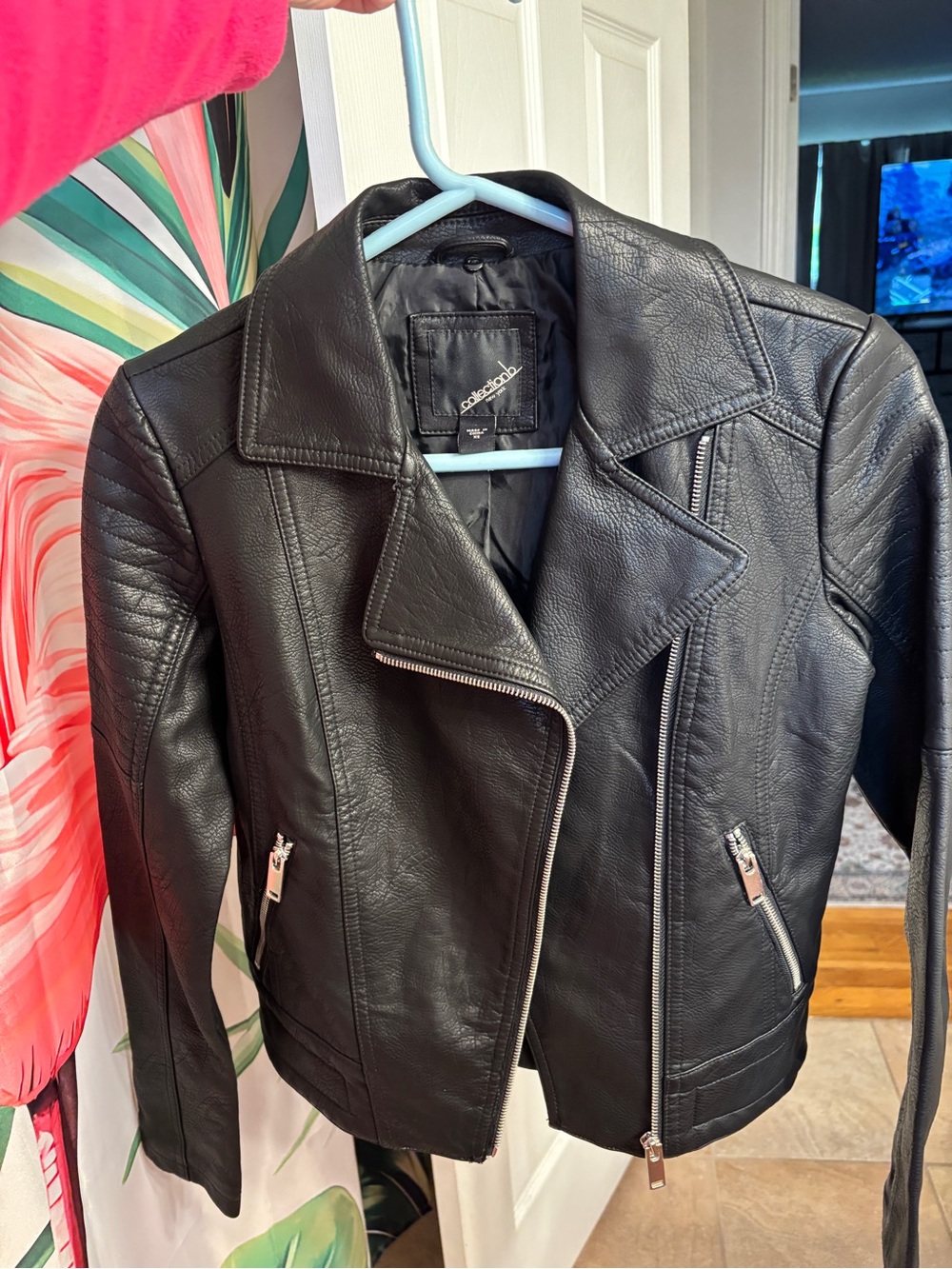 Black Leather Moto Jacket by BCBGeneration